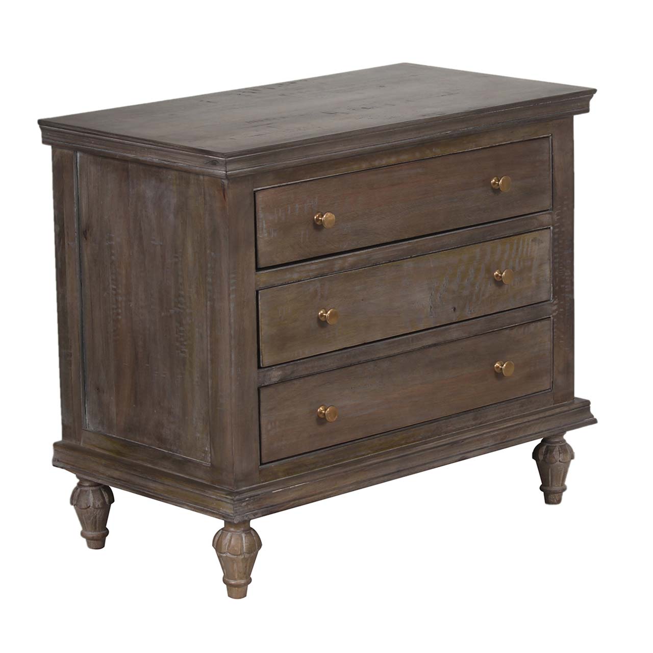 Maison Mango Wood 3 Drawer Night Stand Salvage