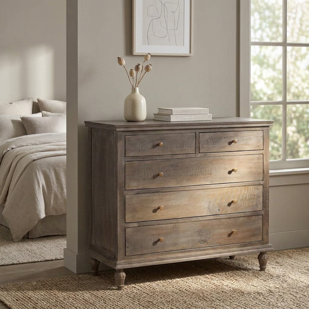 Maison Mango Wood 5 Drawer Chest Salvage