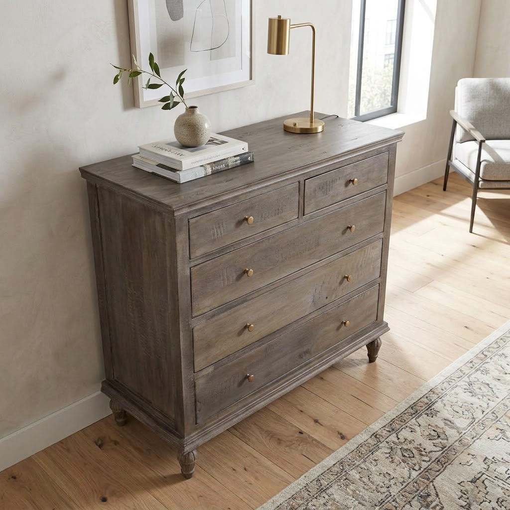 Maison Mango Wood 5 Drawer Chest Salvage