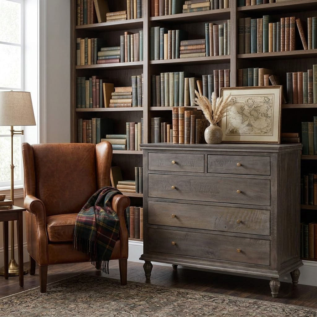 Maison Mango Wood 5 Drawer Chest Salvage
