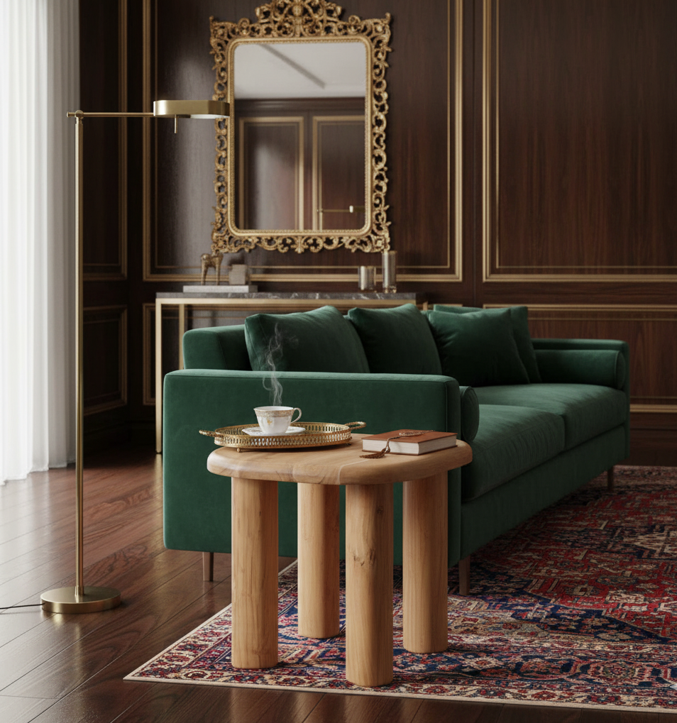 Mancora Acacia Wood Round Side Table