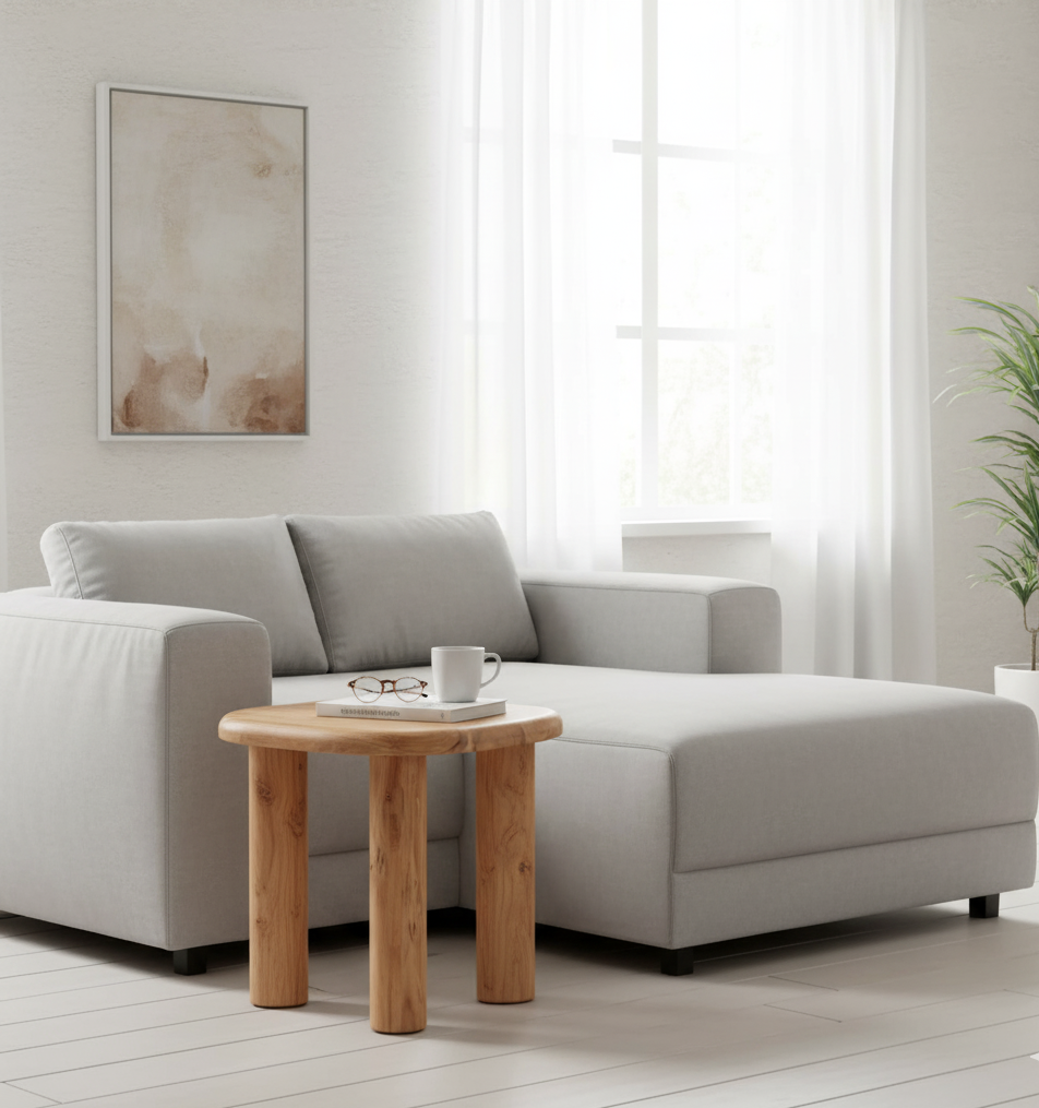 Mancora Acacia Wood Round Side Table