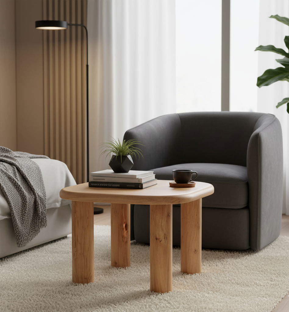 Mancora Acacia Wood Round Side Table