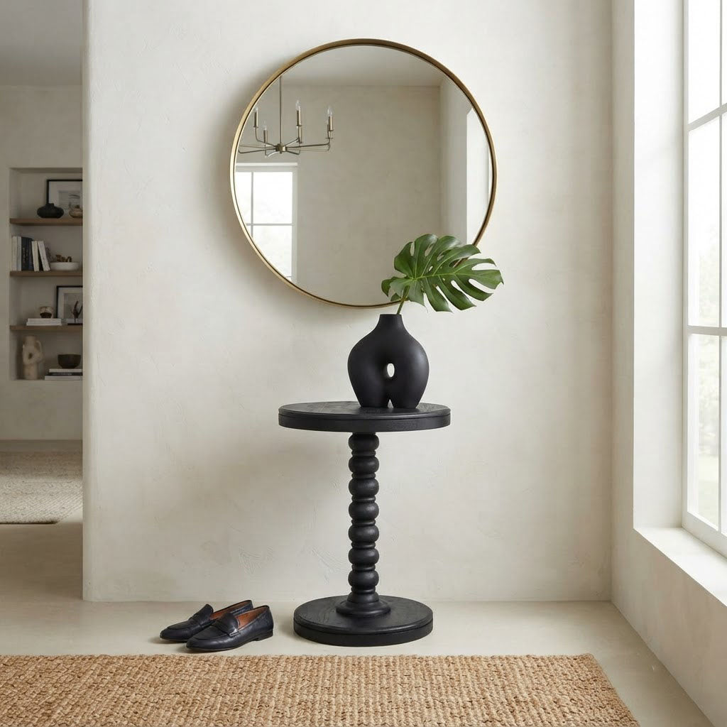 Mango Wood Round Side Table