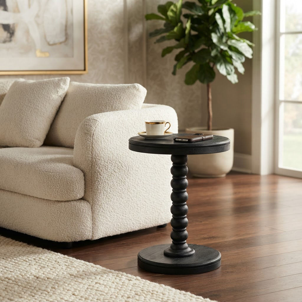 Mango Wood Round Side Table