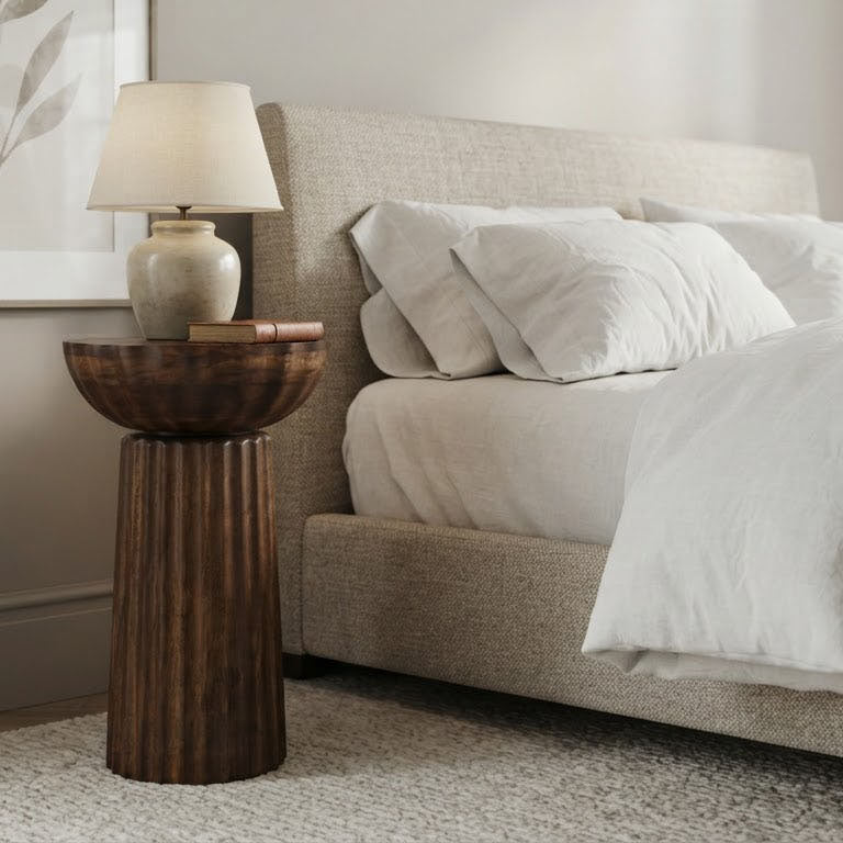 Mango Wood Round Side Table