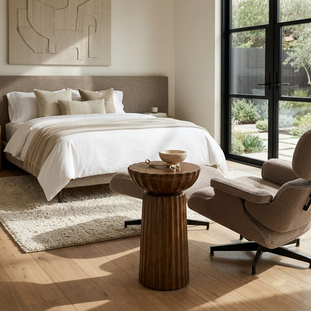 Mango Wood Round Side Table