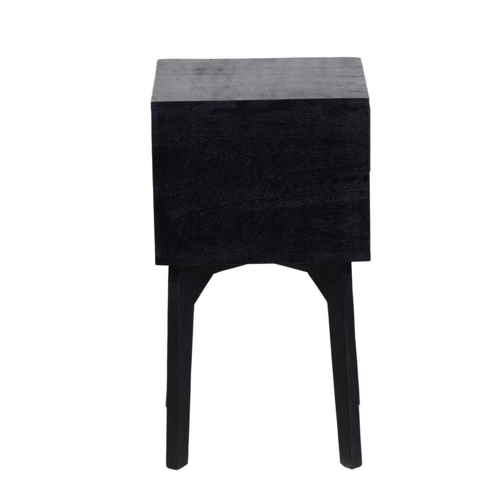 Rabat Mango Wood Rattan 2 Drawer Bedside Table