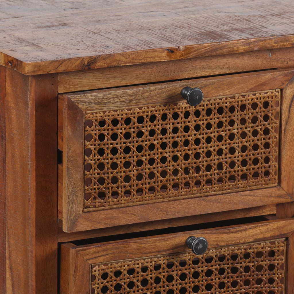 Marisol Acacia Wood 8 Drawer Chest Cognac Finish