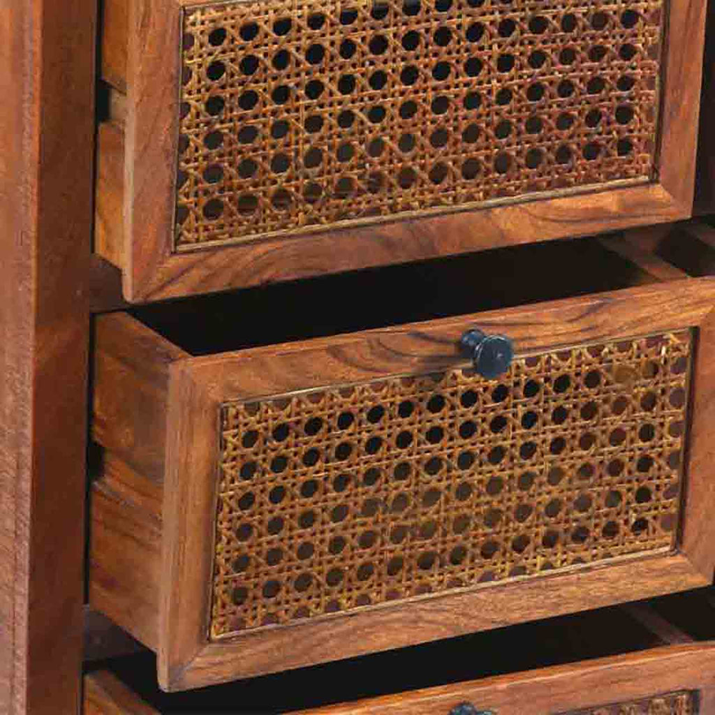 Marisol Acacia Wood 8 Drawer Chest Cognac Finish