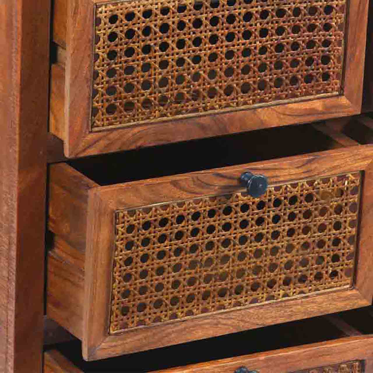 Marisol Acacia Wood 8 Drawer Chest Cognac Finish