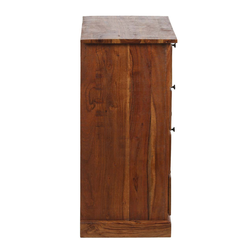 Marisol Acacia Wood 8 Drawer Chest Cognac Finish