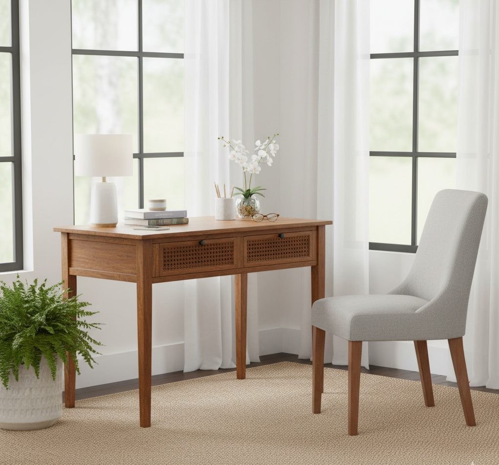 Marisol Acacia Wood Desk Cognac Finish