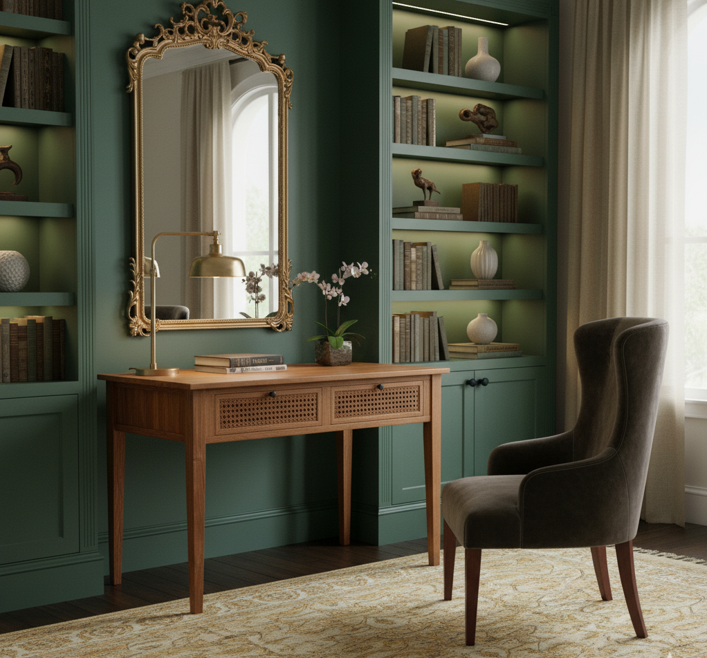 Marisol Acacia Wood Desk Cognac Finish