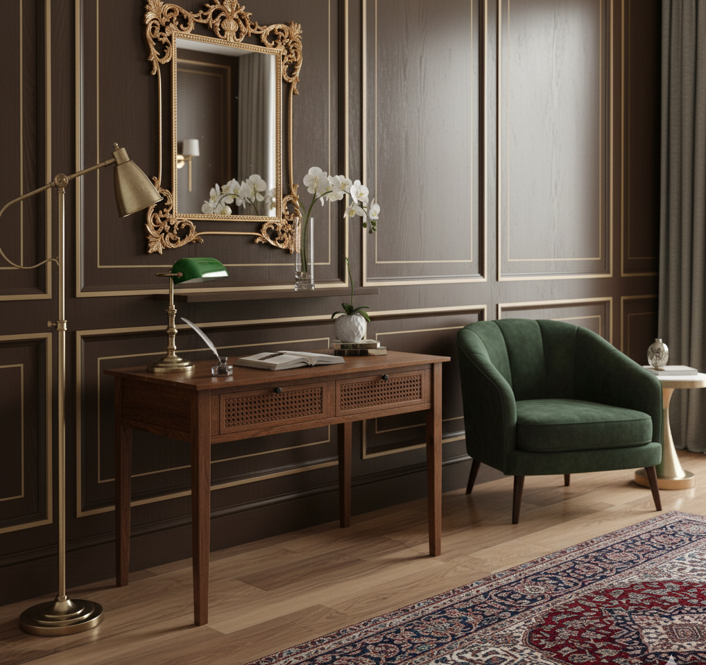 Marisol Acacia Wood Desk Cognac Finish