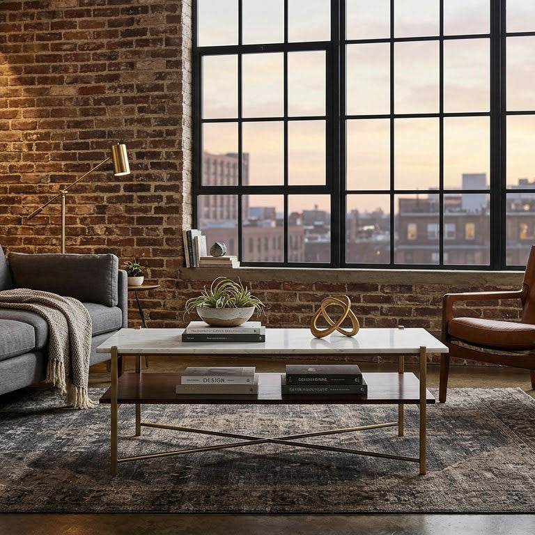 Merge Mango Wood Coffee Table Gold