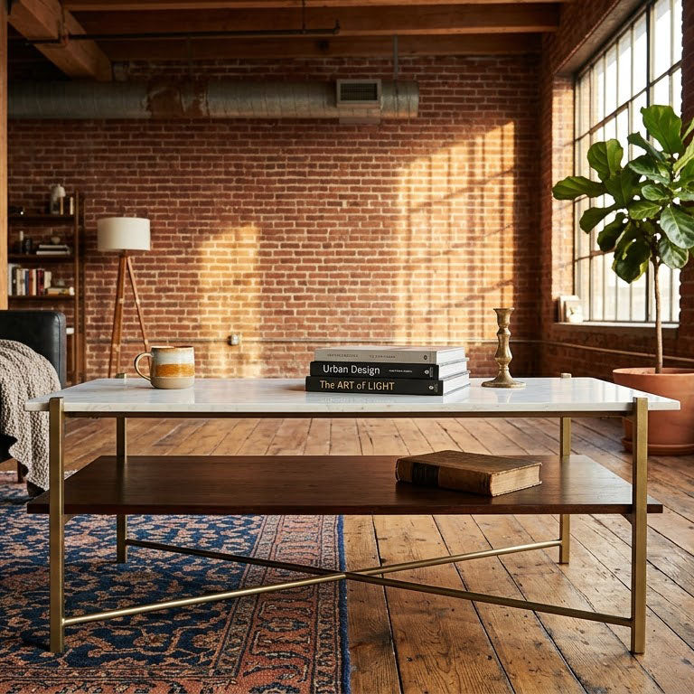 Merge Mango Wood Coffee Table Gold