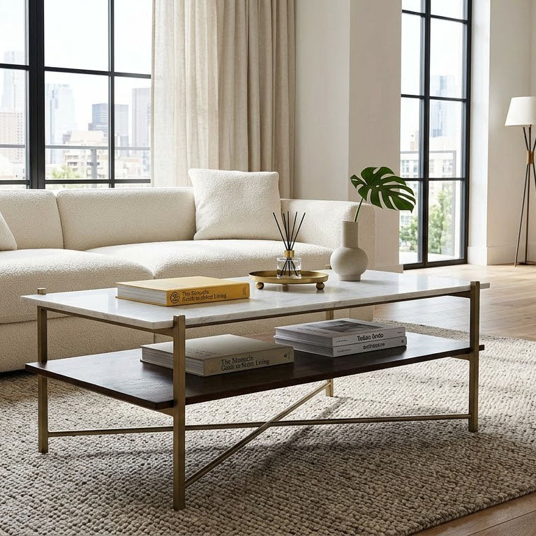 Merge Mango Wood Coffee Table Gold
