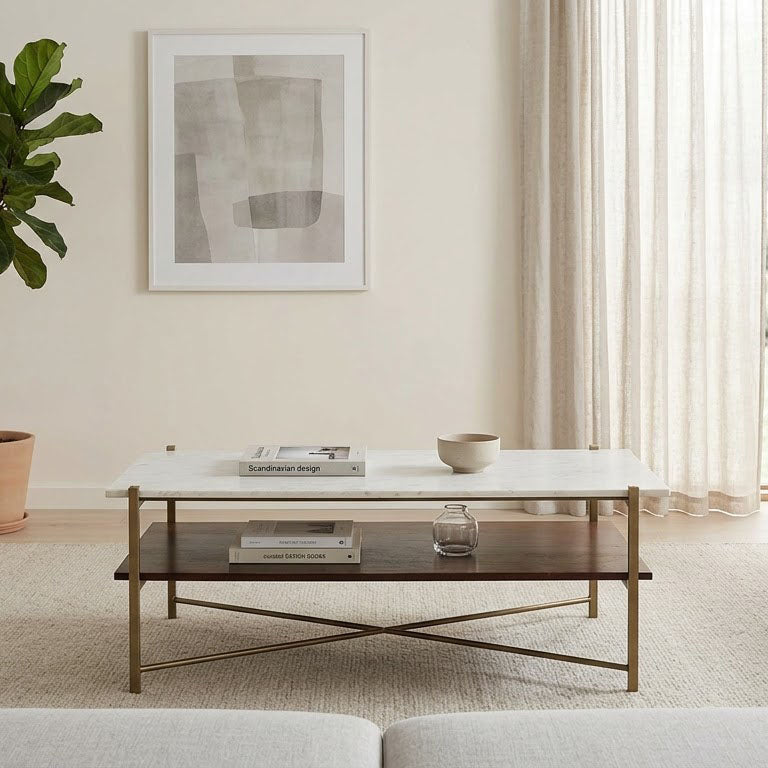 Merge Mango Wood Coffee Table Gold