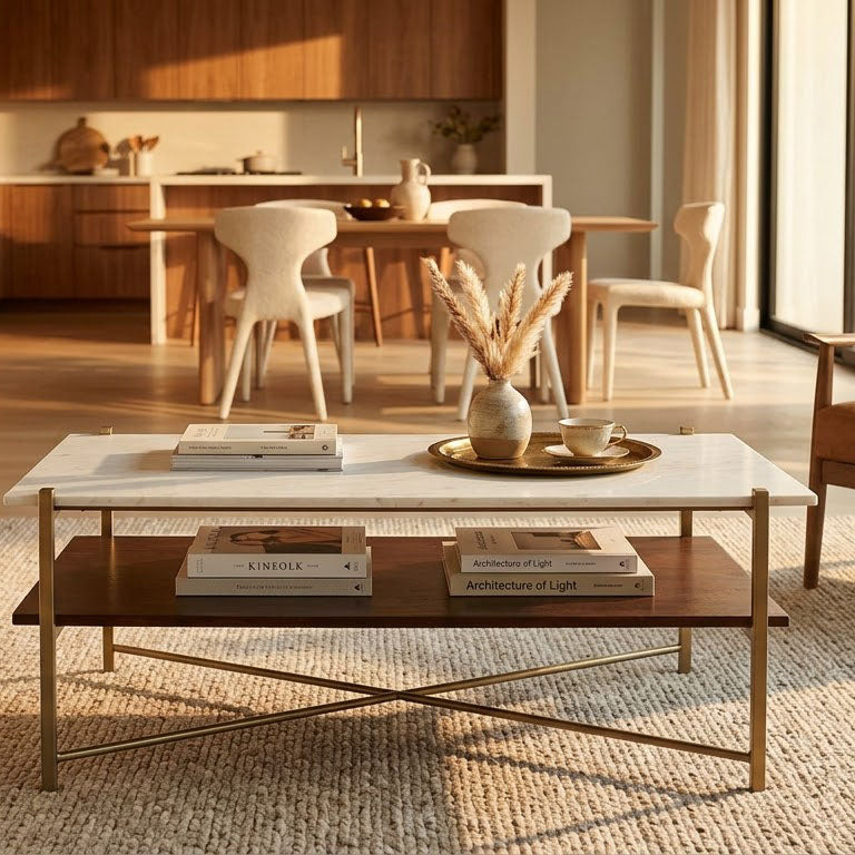 Merge Mango Wood Coffee Table Gold