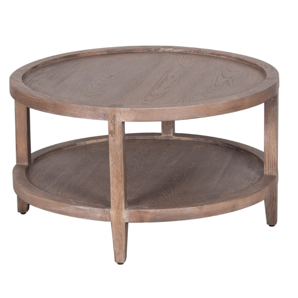Mersing Oak Wood Round Coffee Table