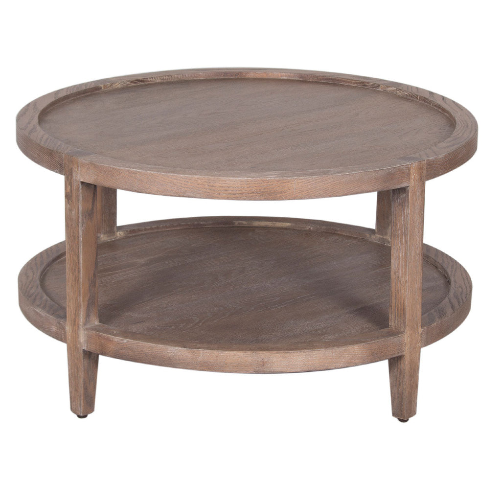 Mersing Oak Wood Round Coffee Table
