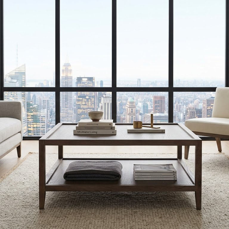 Mersing Oak Wood Square Coffee Table