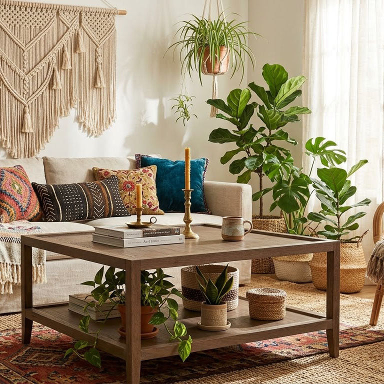Mersing Oak Wood Square Coffee Table