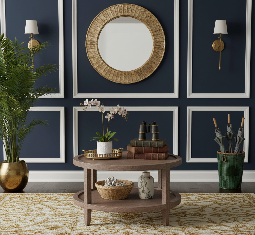 Mersing Oak Wood Round Coffee Table
