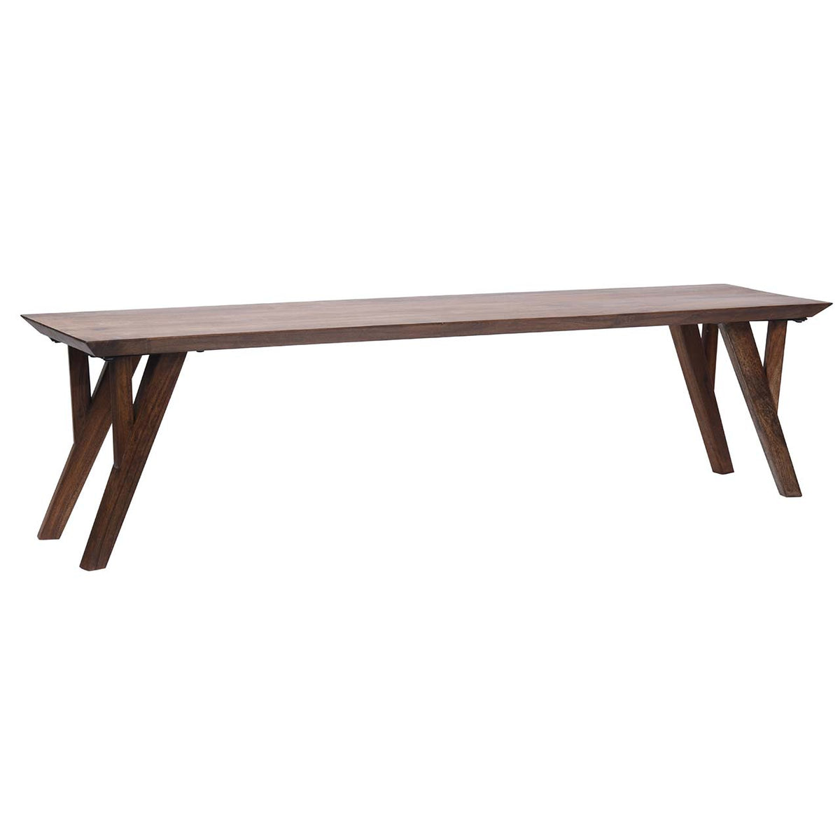 Mid Century Mango Wood Dining Bench