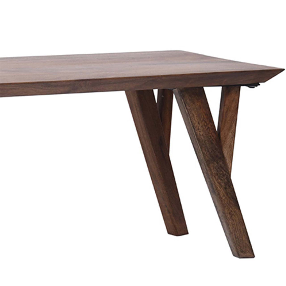 Mid Century Mango Wood Dining Bench
