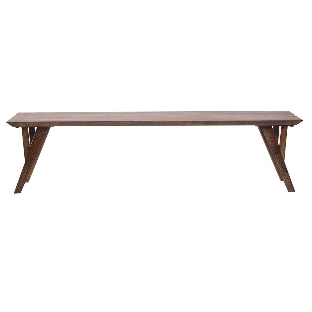 Mid Century Mango Wood Dining Bench