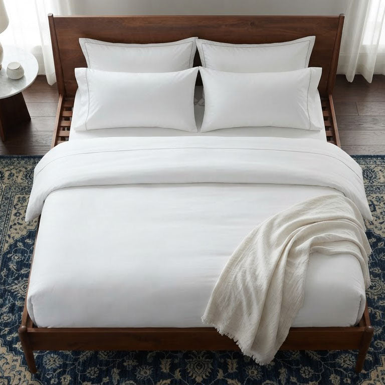 Mid Century Mango Wood King Bed - Cognac
