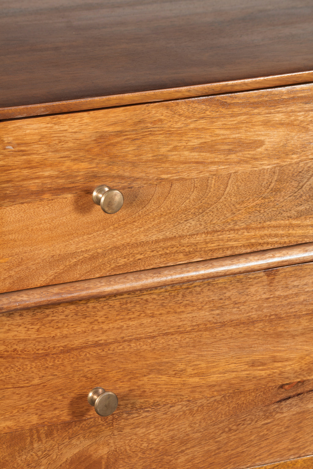 Mid Century Mango Wood 6 Drawer Dresser Cognac