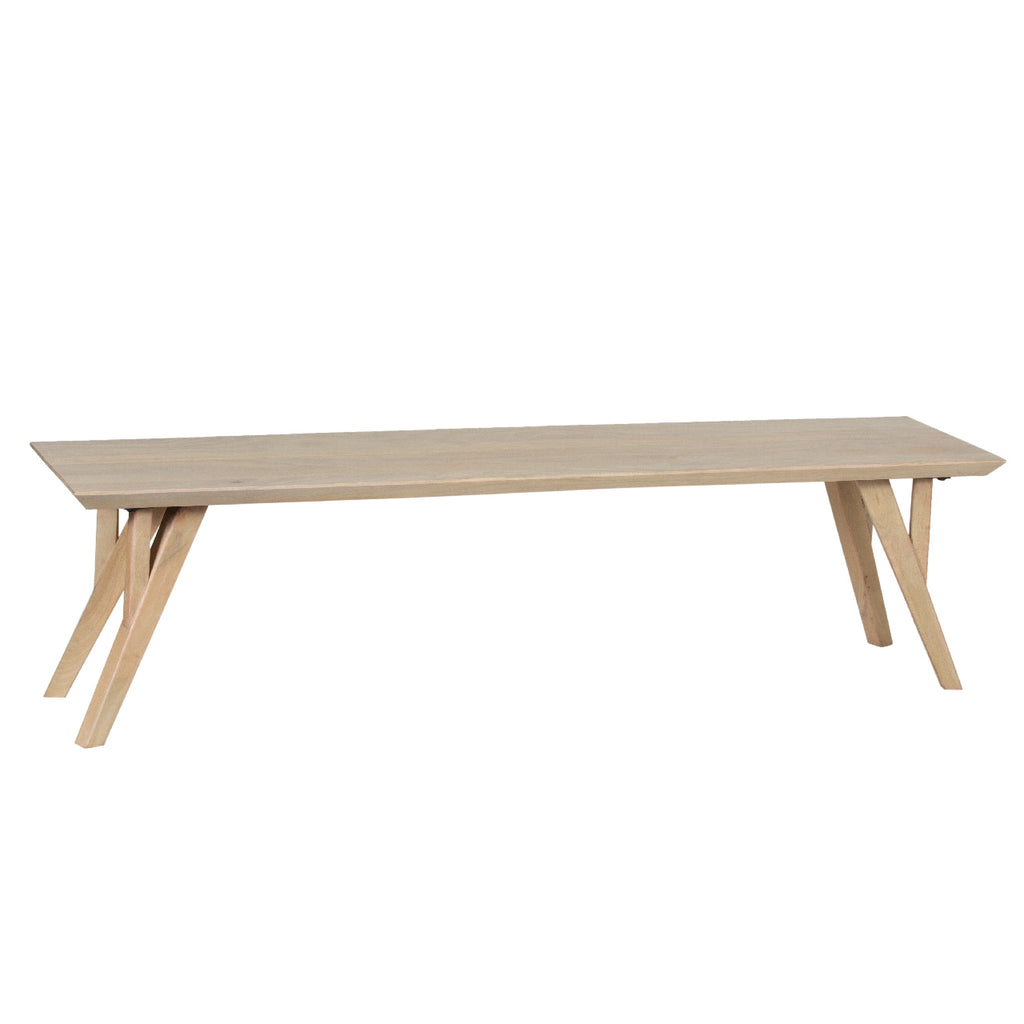 Mid Century Mango Wood Dining Bench