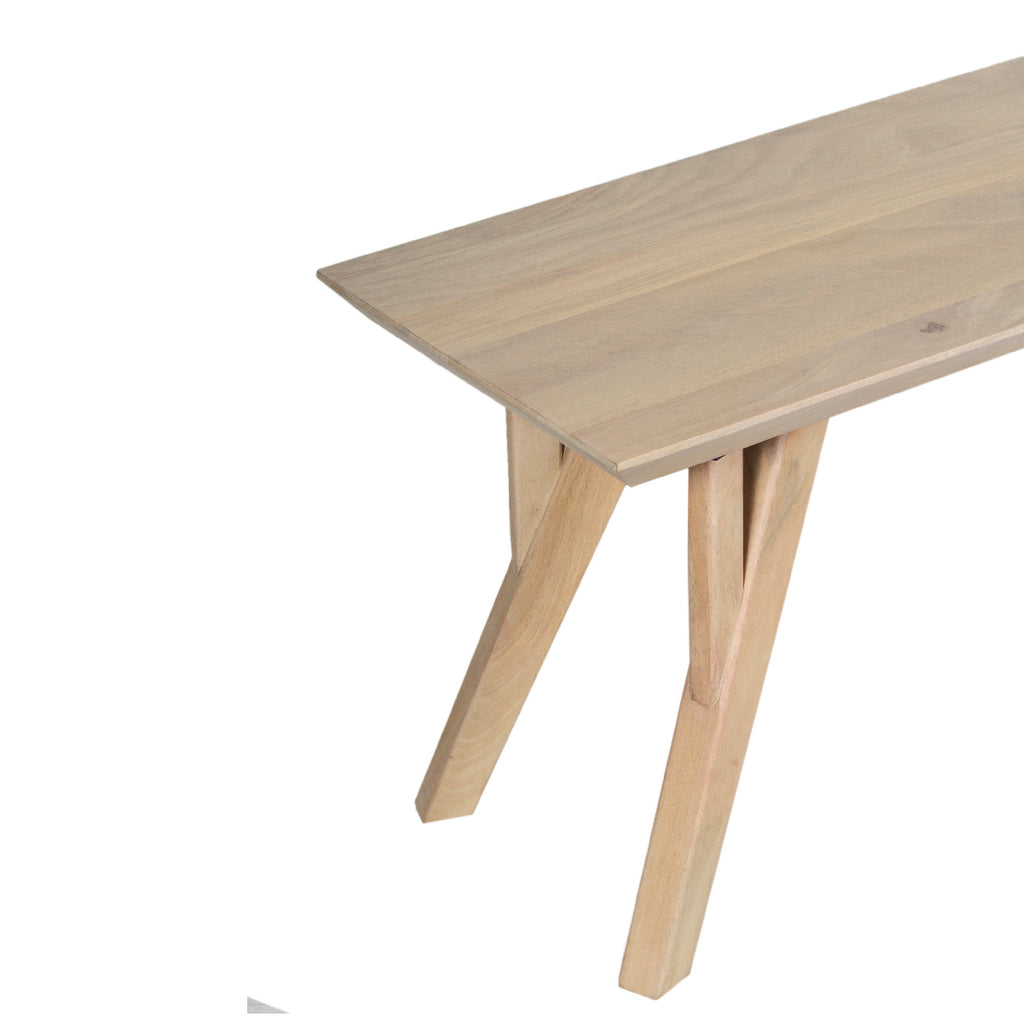Mid Century Mango Wood Dining Bench