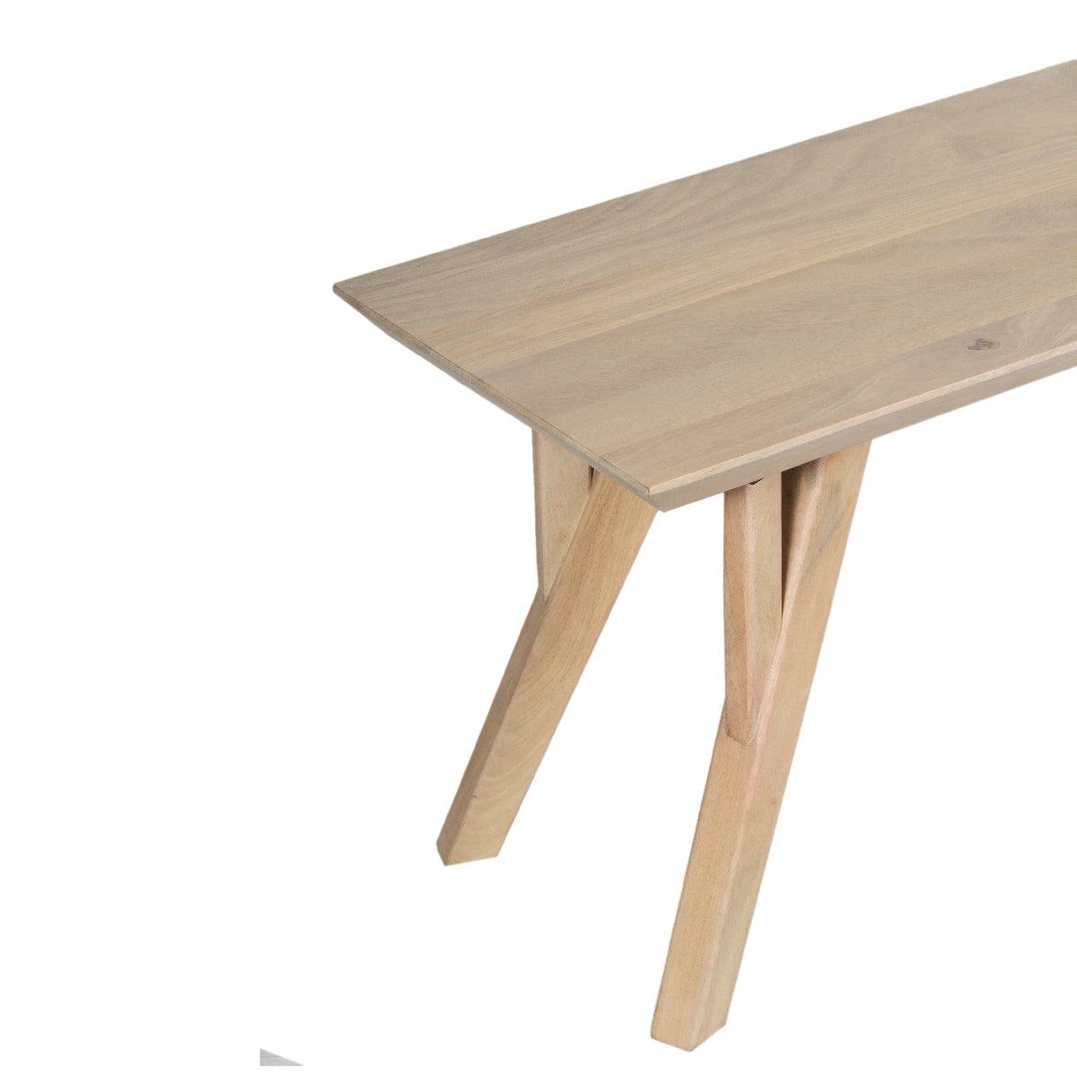 Mid Century Mango Wood Dining Bench