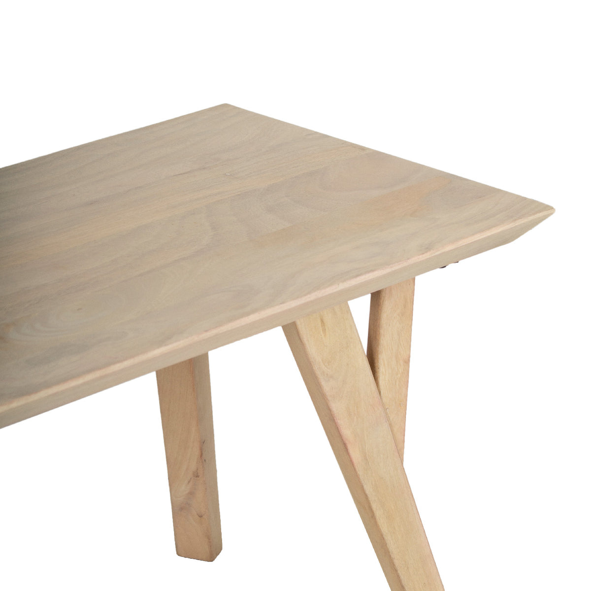 Mid Century Mango Wood Dining Bench