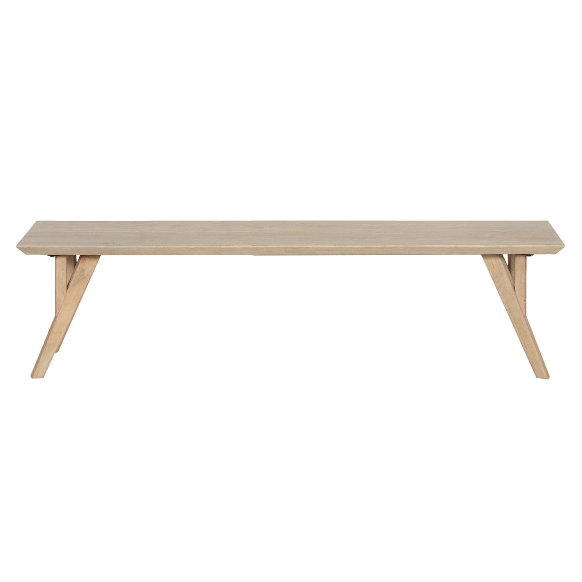 Mid Century Mango Wood Dining Bench