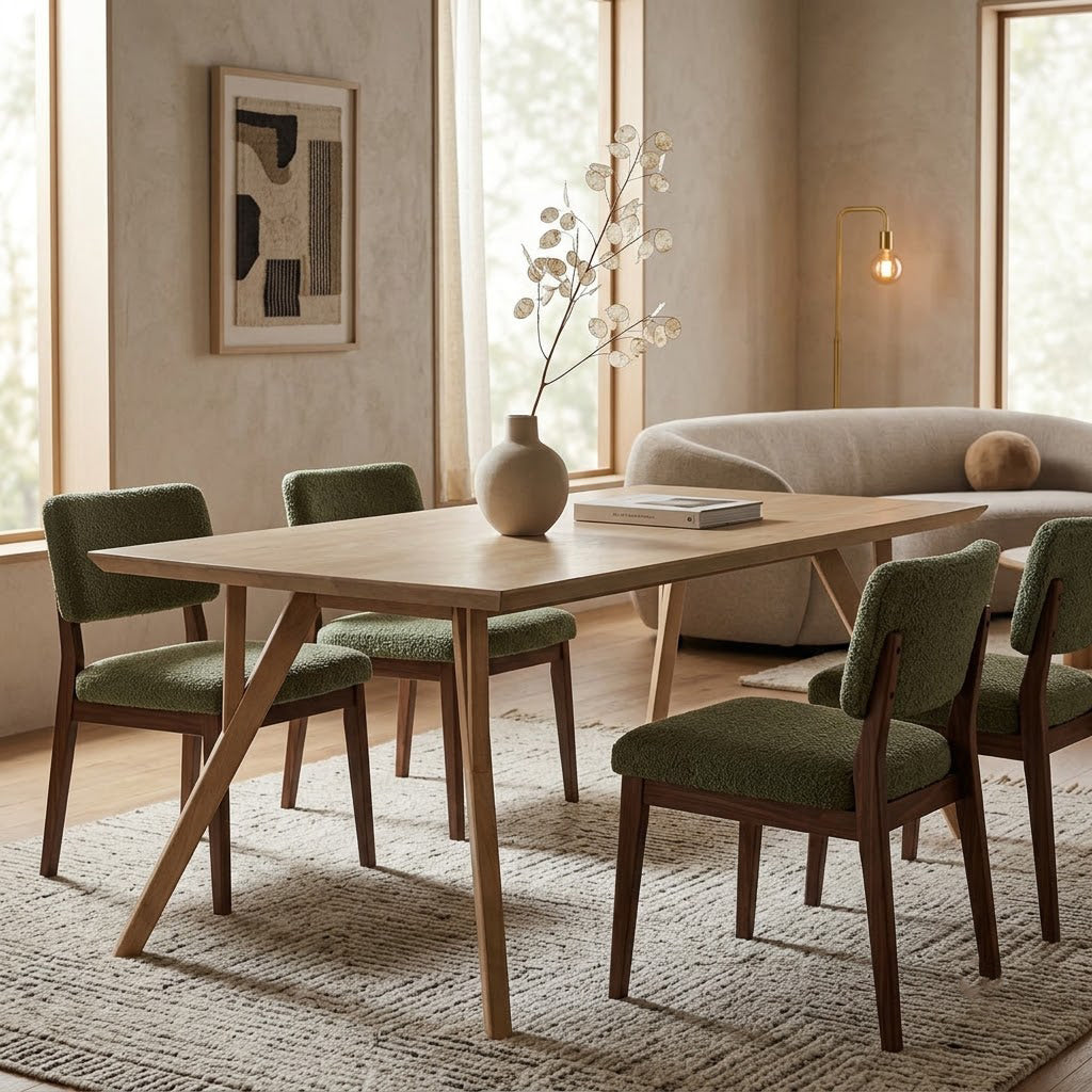 Mid Century Mango Wood Dining Table