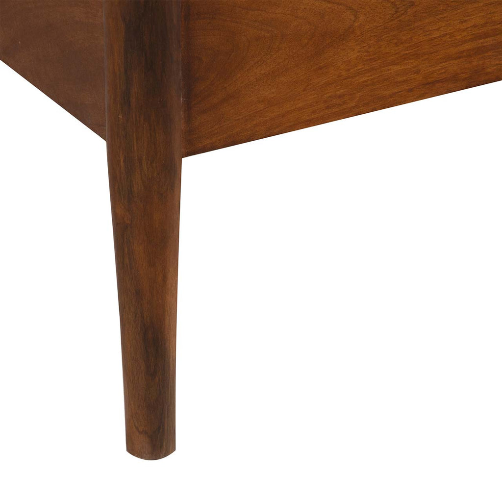 Mid Century Mango Wood Queen Bed - Cognac