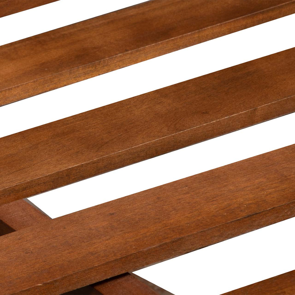 Mid Century Mango Wood Queen Bed - Cognac