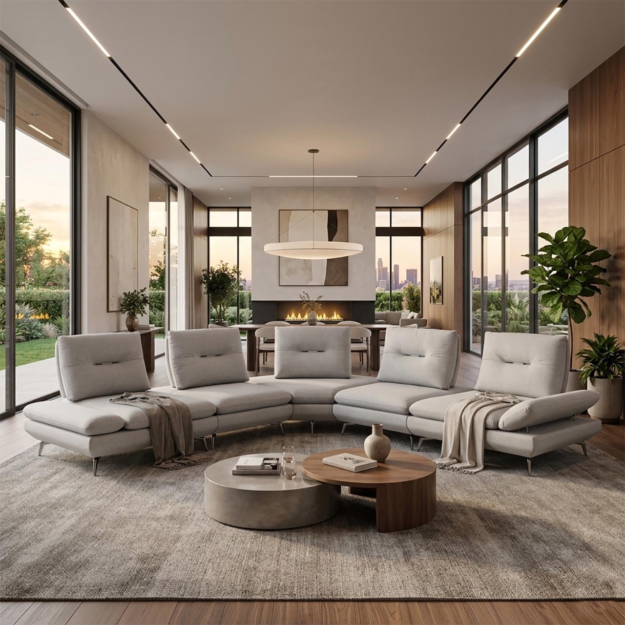 Modena Fabric Luxe Sectional - Blake Cement