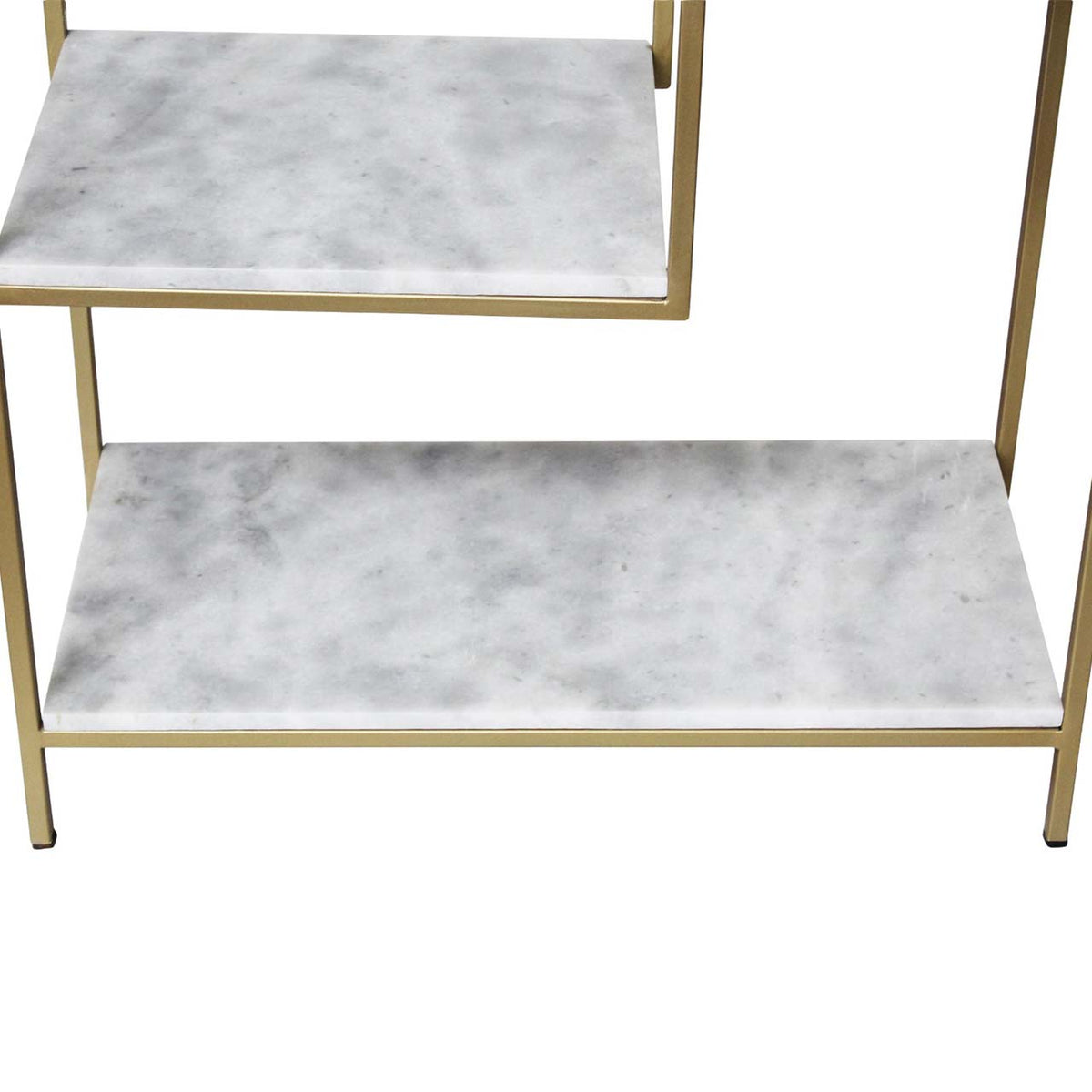 Modern Bookcase Marble Shelf - Gold Iron / White