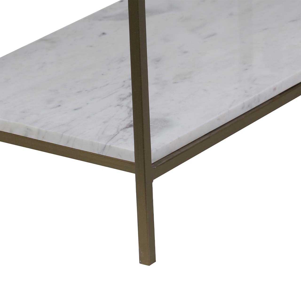 Modern Bookcase Marble Shelf - Gold Iron / White