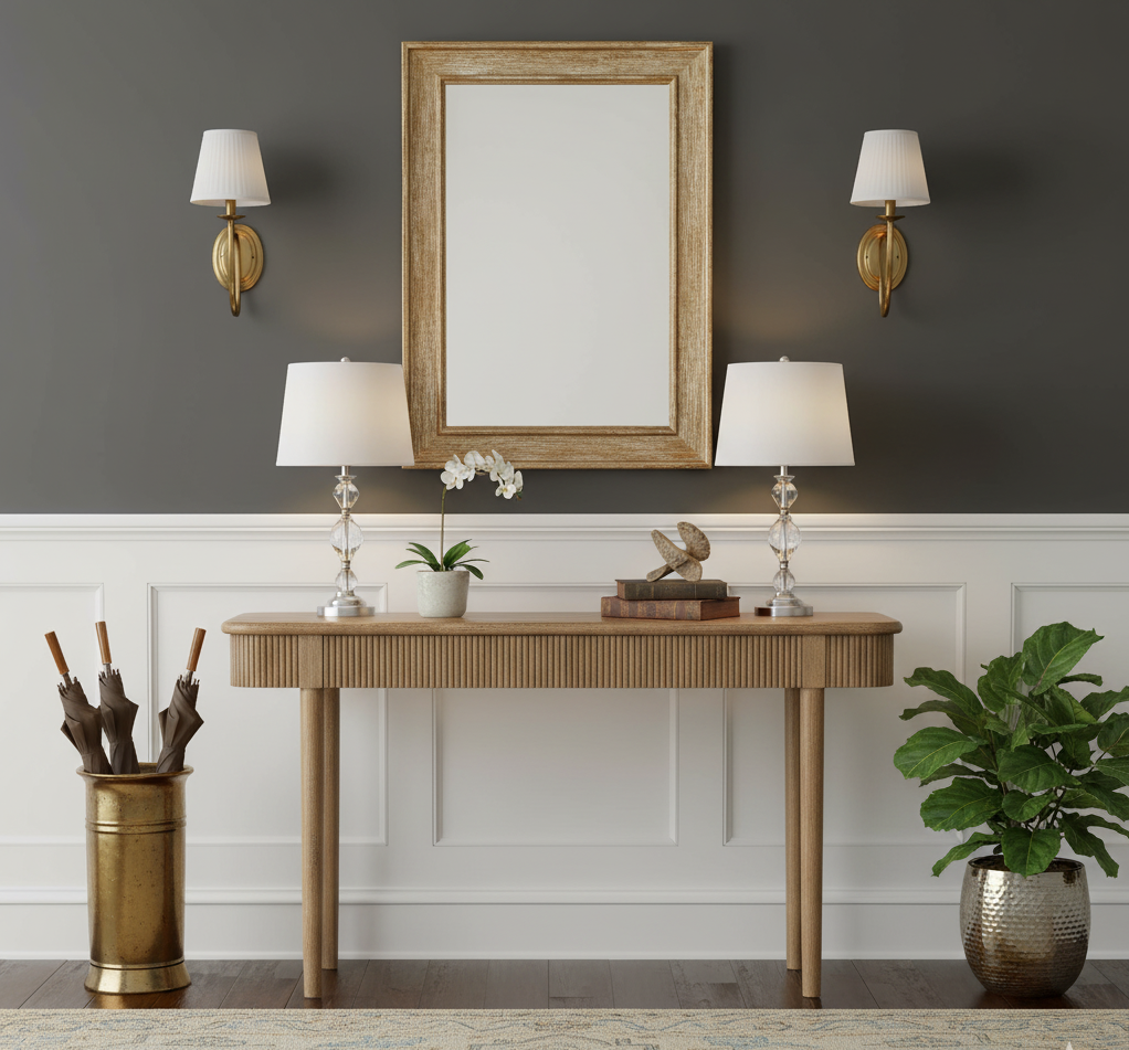 Moldova Mango Wood Console Table With 2 Drawer