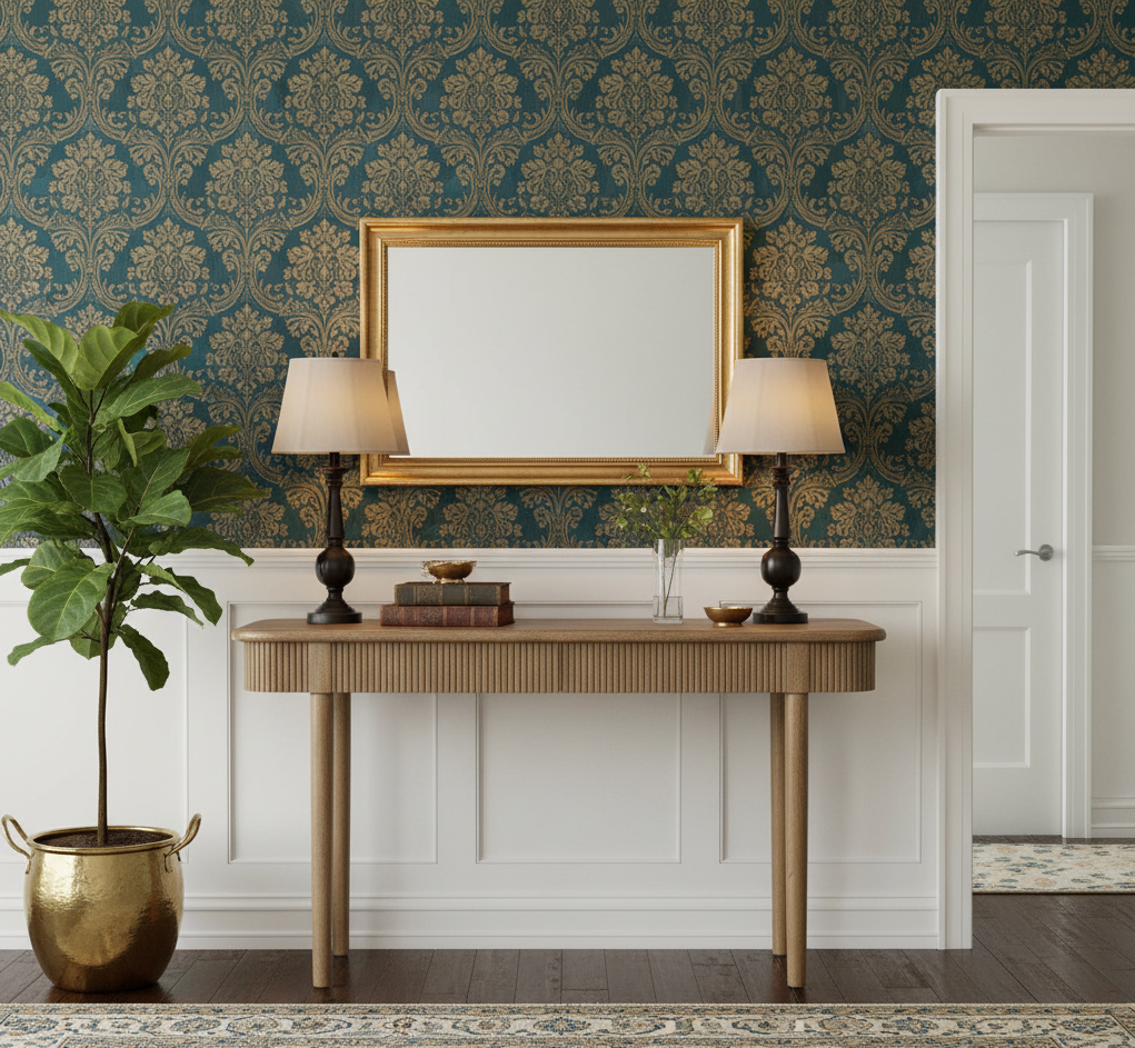 Moldova Mango Wood Console Table With 2 Drawer