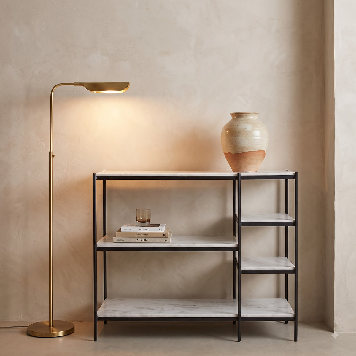 Naples Metal Marble 5 Tier Console Table
