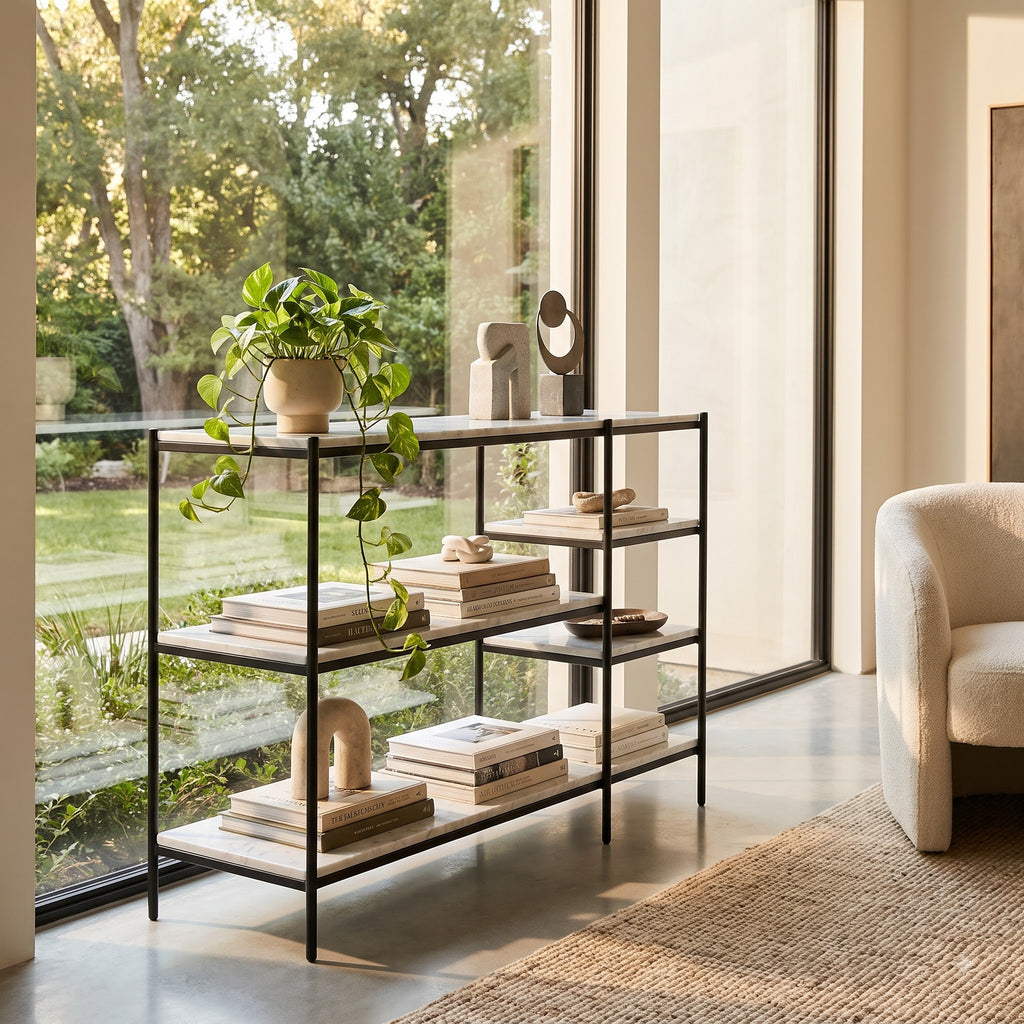 Naples Metal Marble 5 Tier Console Table