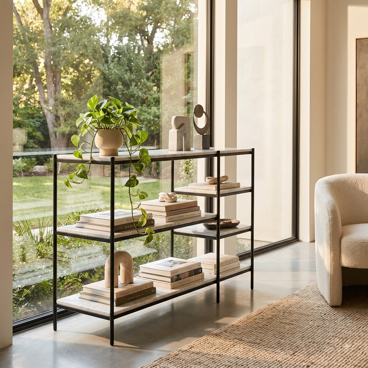 Naples Metal Marble 5 Tier Console Table